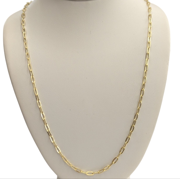10kt Real Gold Paperclip Chain 2.3mm 18 Inches